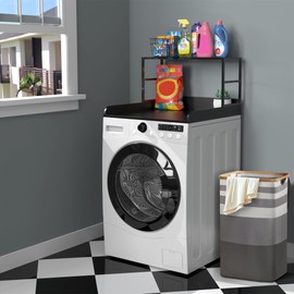 GDLF Washer Dryer Countertop Laundry Guard with Laundry Room Shelf for Single Washer/Dryer, 27.55" Depth x 27.55" Width