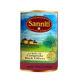 Sanniti La Bella Di Cerignola Black Olives | Premium Select | Product of Italy, 149.91 oz (4250g)