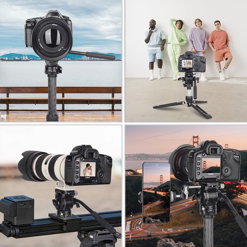 INNOREL F20 Fluid Head,Tripod Pan Tilt Head Mini Pan Metal