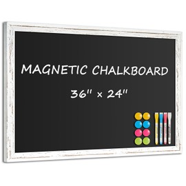 Chalk Board 36x24 Rustic Wood Framed Magnetic Blackboard for Wall Décor