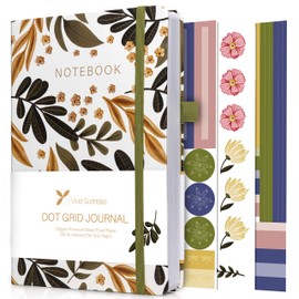 VIVID SCRIBBLES Dotted Journal – 160gsm Bleed Proof Thick White Paper – 200 Numbered Dot Grid Pages – 5.8 x 8.3 inch Dotted Notebook
