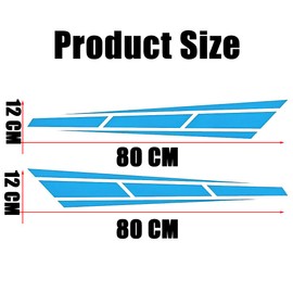 JNNJ 2 Pack Car Hood Decal, Vinyl Long Stripes Auto Decoration, Auto Personality Decal Accessories, Modified Stripe Decal Decoration for Most Vehicle Car Headers, Car Hood Stripe Sticker(Blue)