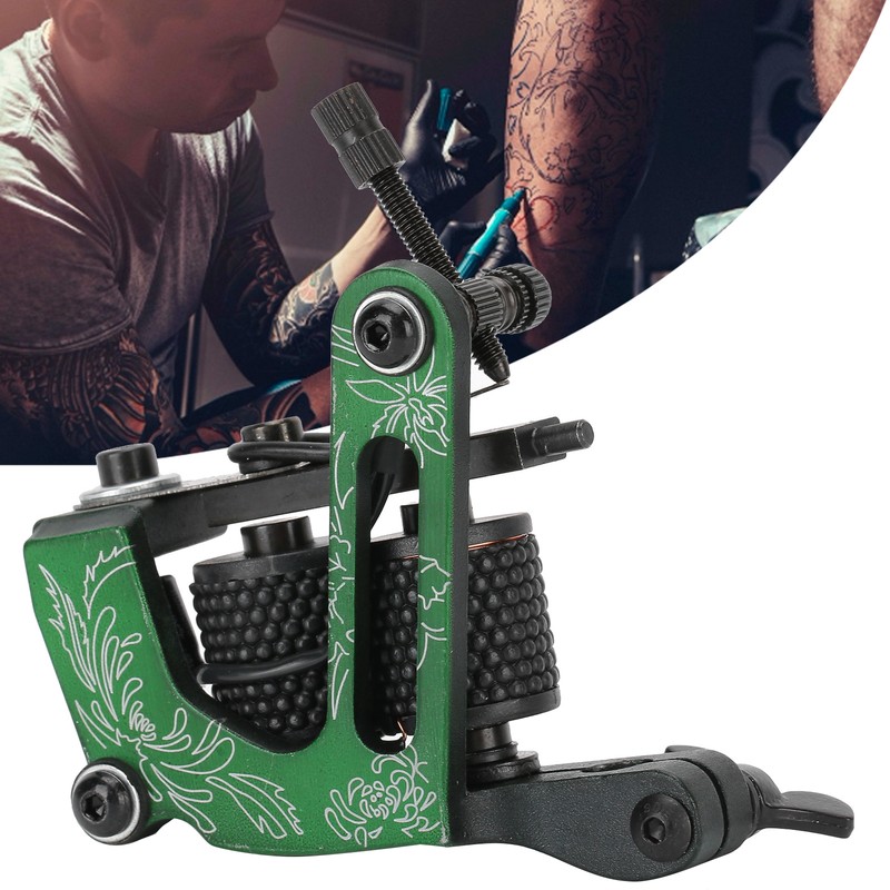Coil Tattoo Machine Chrysanthemum Pattern Liner Shader Tattoo Gun for