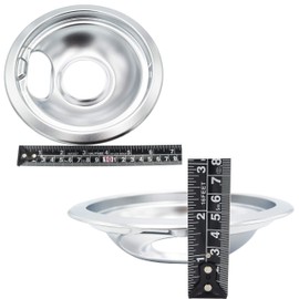 Supplying Demand W10196405 W10196406 4 Piece Electric Range Stove Top Chrome Drip Pan Replacement Set Model Specific Not Universal