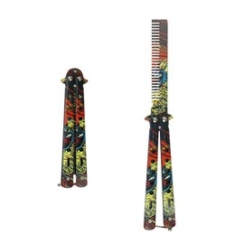 ZYDYRX 1 Piece Butterfly Comb Colourful Butterfly Comb Stainless Steel Folding Comb Practice Training Comb Butterfly Comb Beginner for Outdoor Camping