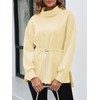 Doshoop Women's Turtleneck Sweatshirts Long Sleeve Pullover Tops Side Slit