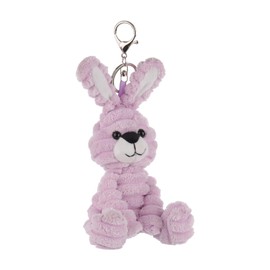 Apricot Lamb Corduroy Bunny Cute Keychain, Soft Stuffed Plush Keychain Toys for Kids’ Backpack, Purse, 5.2 Inches (Pink)