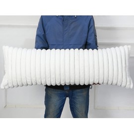 PANOD Faux Fur Extra Long Body Pillow Cover 20x40,Long Plush Cat Pillow for Bed,Decorative Long Boho Lumbar Pillow Covers Pillow Case Cushion Case for Sofa Couch Farmhouse Livingroom,White