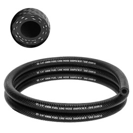 kuosbiu 1/4" Fuel Line Hose, 10FT SAE 30R10 300PSI High Pressure Submersible for Automotive Fuel Systems Engines