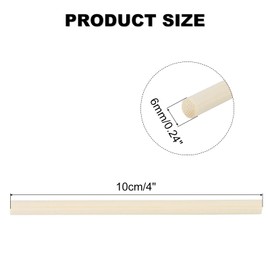 sourcing map Wooden Dowel Rods,10cm/4" Round Dowel Rod Wood Sticks,6mm/0.24" Bamboo Stick for Arts Crafts, Photo Booth Props, DIY Building Model,50 Pack