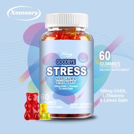 Xemenry - L-Theanine & Lemon Balm Gummies - With Berry Verbena, GABA - Keep Calm & Stay Alert - 60 Gummies 30 Day Supply