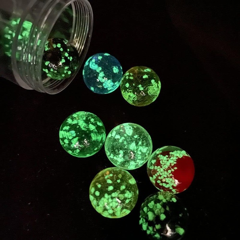 10Pcs Glass Marbles Glow in The Dark Multi-Color Luminous Marbles