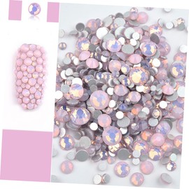 Housoutil 4pcs Colorful Glass Rhinestone Nail Accessories Flat Back Gems for Elegant Manicure for Nail Lightweight for Women and Girls