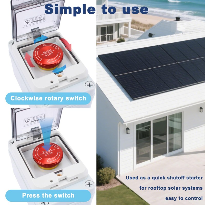 Emergency Stop Button 10 Amp 22mm Latching Push Button Switch,