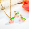 Yecomsy Kawaii Cherry Pendant Necklaces Cute Cherry Fruit Dangle Earrings