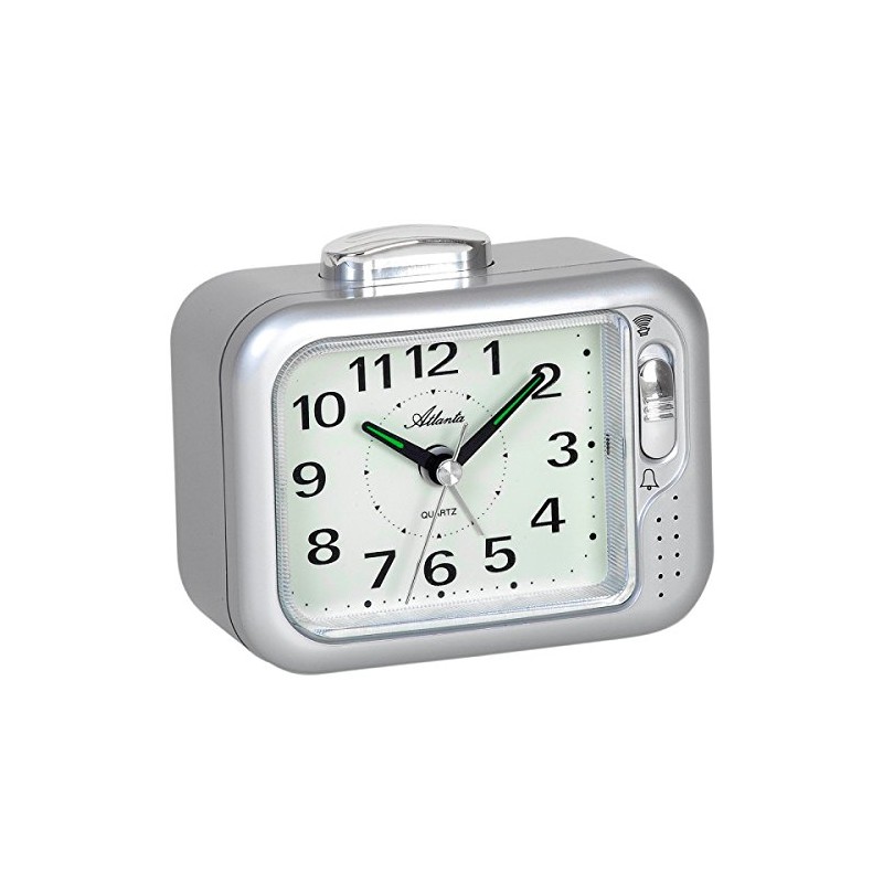 Atlanta Senioren-Wecker Glockenwecker Laut Analog Silber 1942-19