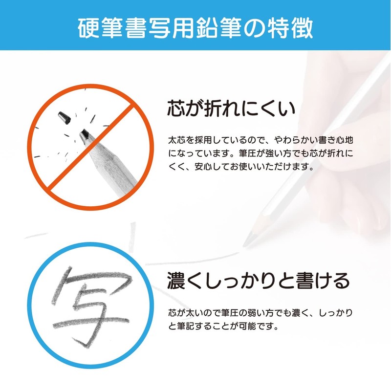 LESALPES Thick Core 4B Hard Writing Pencils, Pack of 12,