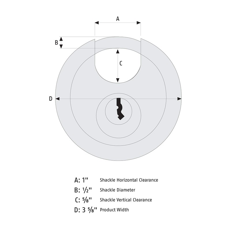 ABUS 26/90 Diskus Solid Body Storage Padlock with 2 Keys