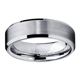 Metal Masters 6MM High Polish/Matte Finish Tungsten Ring, Bands Size 10