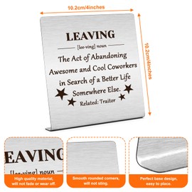 Coworker Leaving Gift for Women Men Friends Desk Sign Gifts for Colleagues Going Away Gifts New Job Gifts Plaque Sign Desk Decor from Coworkers Christmas Retirement Gifts Goodbye Gift