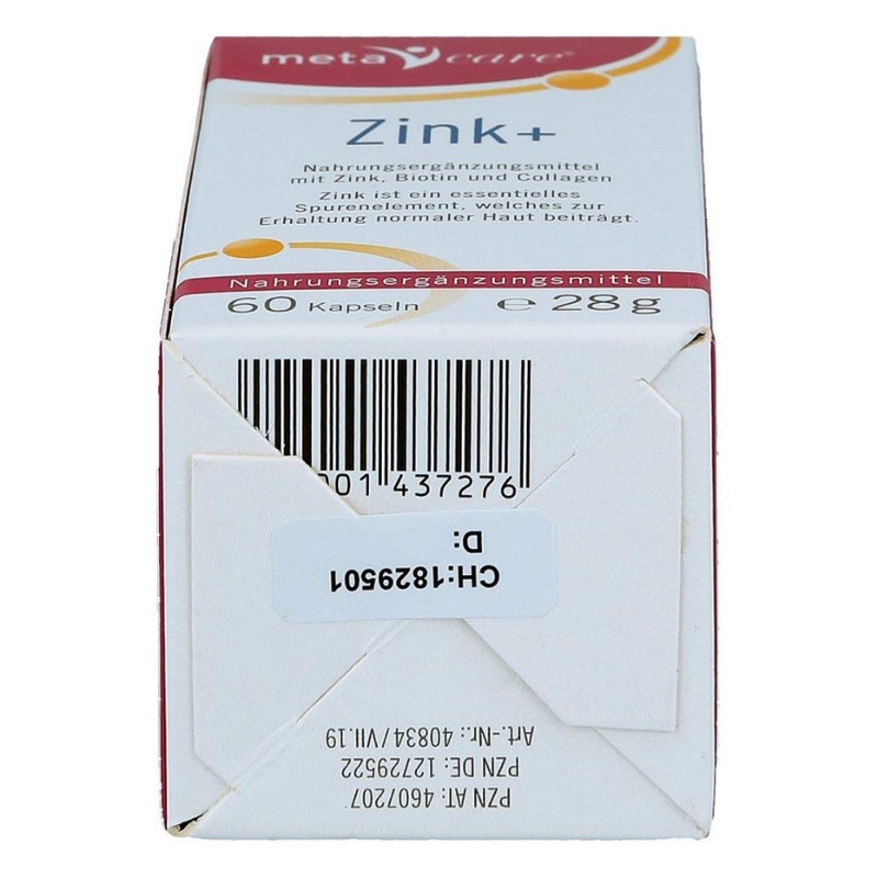 Meta Care Zinc + Capsules Pack of 60
