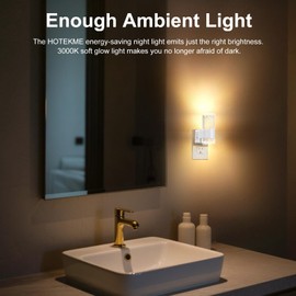 HOTEKME LED Night Light, Dimmable Night Lights Plug into Wall, 2 Pack Plug in Night Light with Adjustable Brightness, 3000K Decorative Bubble Nightlight with Dusk to Dawn Sensor for Bathroom Hallway