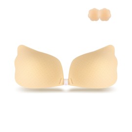 Niidor Strapless Bra Sticky Bras for Women Adhesive Bra Push Up Invisible Reusable Bra for Backless Dress with Nipple Covers