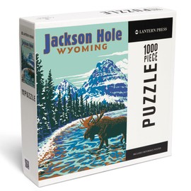 Lantern Press 1000 Piece Jigsaw Puzzle, Jackson Hole, Wyoming, Grand Tetons, Explorer Series, Blue