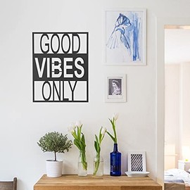 FH FalkonHome Good Vibes Only Metal Sign 318 x 400 x 1 mm Matte Black