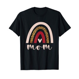Rainbow Mom Leopard Boho Style Costume Womens Mothers Day T-Shirt