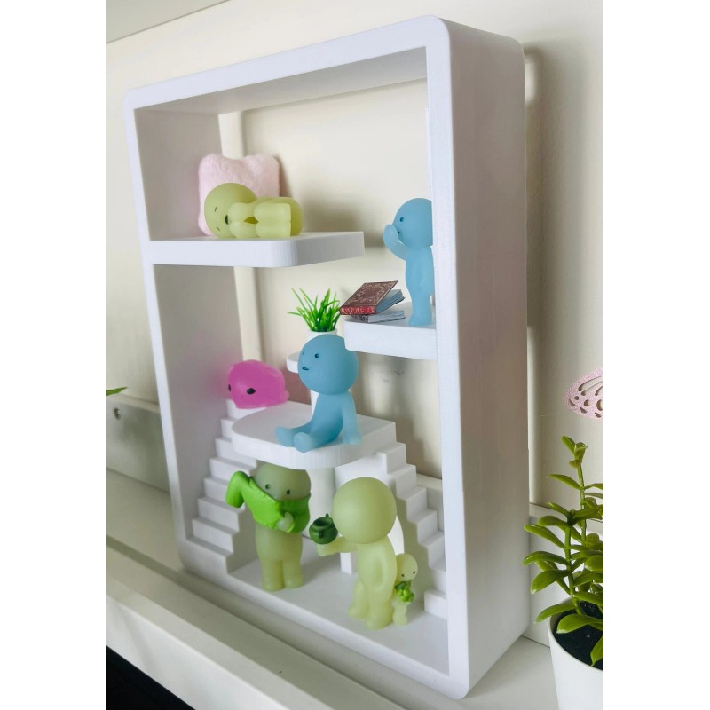Smiski White Smiski House Display | Mini Figure Shelf Stand