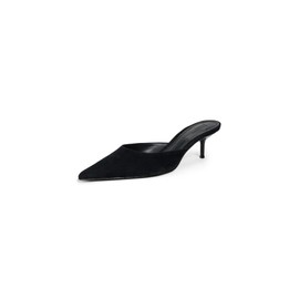 SCHUTZ Women's Julie Kitten Heel Mules, Black, 9 Medium US