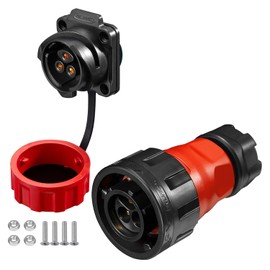 CNLINKO YM-24 Industrial Waterproof Connector IP68 Round Connector Military Design Aviation Connector PBT Housing Plug Aviation Connector M24 Flange Socket (3 Pin)