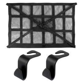 XCRPRT Car Luggage Net, 90 cm x 65 cm Car Roof Luggage Net, Double Layer Luggage Net, Car, Universal Roof Car Net Organiser Net with Adjustable Drawstring for Most Vehicle Types
