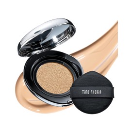 TIMEPHORIA Timeless Lumina Matte Cover Cushion - Base de Maquillaje de Alta Cobertura y Larga Duración (12H), Maquillaje para Piel Grasa y Mixta, Acabado Mate Natural con Efecto Blur y Anti-oxidación, 11g(04 Beige)