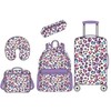 Kids Luggage with Spinner Wheels 5 Piece Carry on Suitcases for Girls Backpack with Lunch Box Pencil Case 16" Toddler Suitcase Set Airline Approved (Bainbow Leopard)