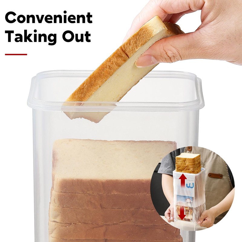 AOZITA Bread Box with Airtight Lid, Fresh Bread Storage Container,
