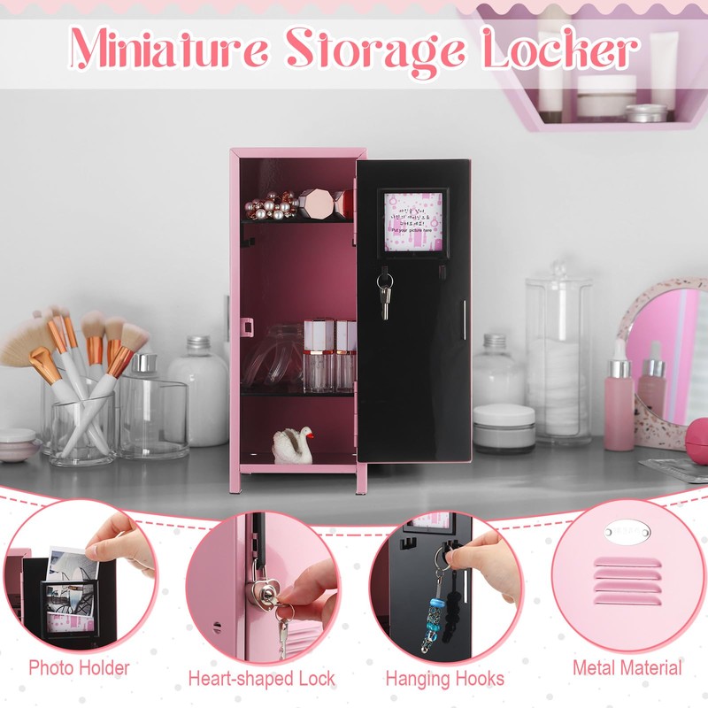 Vercraft Mini Locker with Lock Keys Stickers 10.8inch Small Storage