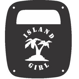 JeepTails Island Girl Palm Tree Tail lamp Light Covers Compatible with Jeep Wrangler TJ and YJ - Black - Set of 2