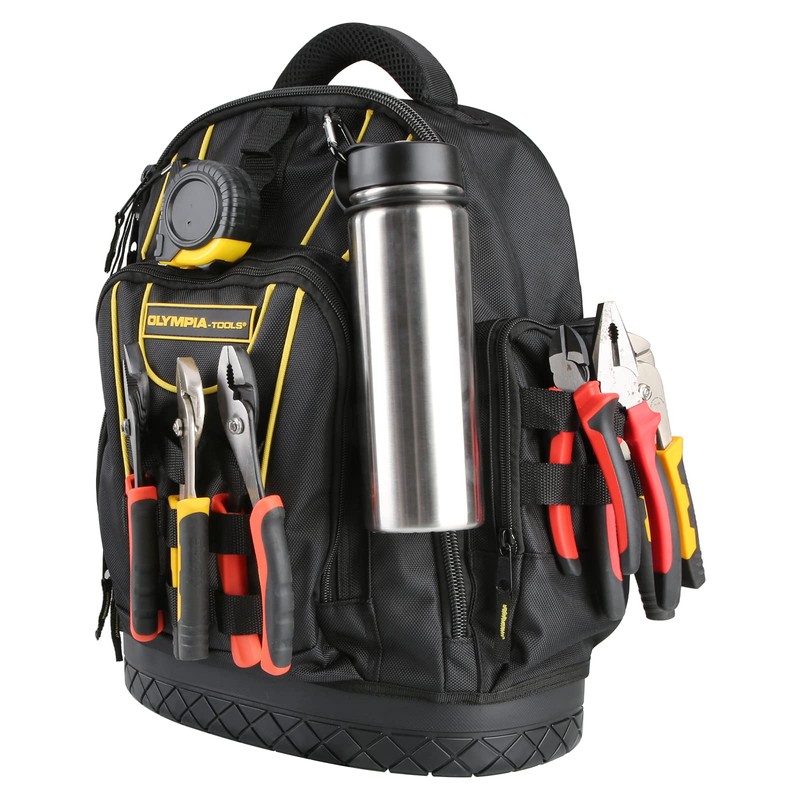 Olympia Tools Tool Backpack, Moulded Waterproof Base, Padded Shoulder Straps,