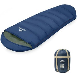 Naturehike 0 Degree Mummy SleepingBag for Adults, Lightweight Cold Weather Sleeping Bag with Hollow Cotton for Backpacking, Camping, Hiking&Travel - Color: Blue
