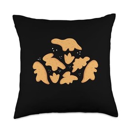Dino Chicken Nugget Pillow Set Stuffed Animal Eating Dino Nugget Lover Throw Pillow, 18x18, Multicolor