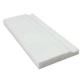 Thassos White Greek Marble Baseboard Trim Molding, Polished