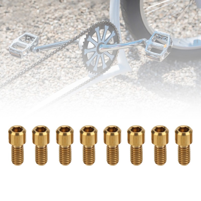 RISK 8Pcs Mountain Bike Pedal Bolts Titanium Alloy Anti Slip