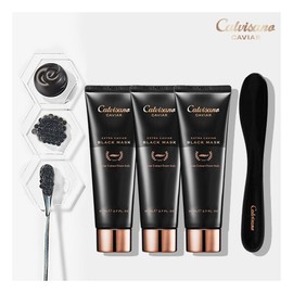 Calvisano Caviar Pack 3 Set Extra Caviar Black Mask 80ml3 + Spatula 1 / 칼비사노 캐비아팩3세트 엑스트라 캐비아 블랙 마스크 80ml3 + 스파출라1