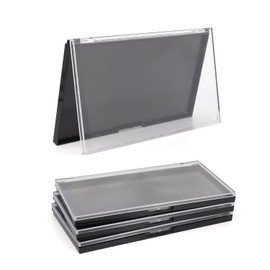 Paleta magnética de maquillaje con parte superior transparente, paquete de 3 cajas de almacenamiento para sombra de ojos vacías con 60 calcomanías adhesivas de metal para bricolaje,