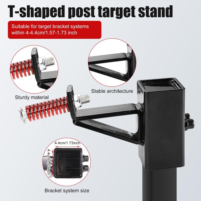 PEUTIER 4pcs Steel Target Hangers, T Post Target Hanger Adjustable