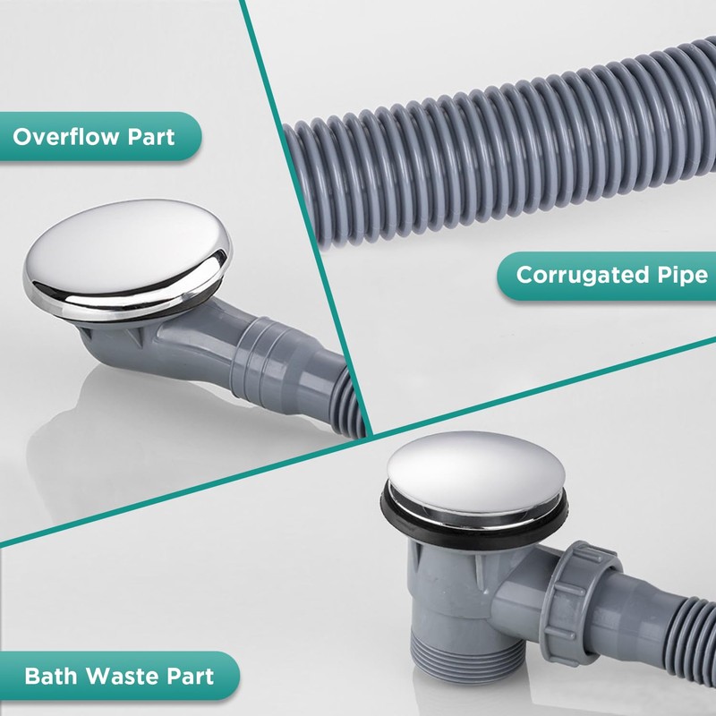Clicker Bath Waste Waste with Overflow G1 1/2" Pop Up