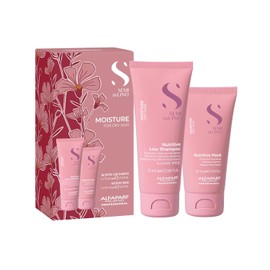 Alfaparf Milano Semi di Lino Mini Set Moisture - Para cabello seco. Nutritive Low Shampoo 75 ml - Shampoo delicado nutritivo & Nutritive Mask 50 ml - Mascarilla nutritiva