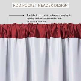 Elrene Home Fashions Versailles Faux-Silk Room-Darkening Curtain Panel, Blackout Curtain with Rod Pocket, 52 Inches by 108 Inches, Red, 1 Panel